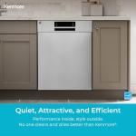 Kenmore 24" Built-in Stainless Steel Tub Dishwasher EasyFlex 3rd, SmartWash, UltraWash Plus, TurboDry, and MoreSpace Adjustable Rack, Energy Star Certified, Black