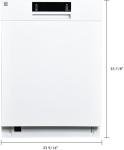 Kenmore 24" Built-in Stainless Steel Tub Dishwasher EasyFlex 3rd, SmartWash, UltraWash Plus, TurboDry, and MoreSpace Adjustable Rack, Energy Star Certified, White