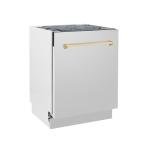 ZLINE 24" Tall Tub Dishwasher with Gold Handle