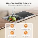 TECASA Stainless Steel In-Sink Dishwasher Combination, Countertop Dishwasher with High-Temp Sanitizing, Air-Dry Function, Space-Saving Design for Modern Kitchens, Hyperwash Elite - Right Dish-washer