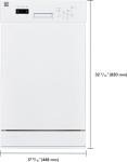 Kenmore 18" Built-in Stainless Steel Tub Dishwasher EasyFlex 3rd, SmartWash, UltraWash Plus, TurboDry, MoreSpace Adjustable Rack, Energy Star Certified, White