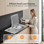 TECASA Stainless Steel In-Sink Dishwasher Combination, Countertop Dishwasher with High-Temp Sanitizing, Air-Dry Function, Space-Saving Design for Modern Kitchens, Hyperwash Elite - Right Dish-washer