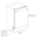 ZLINE Autograph Edition 18" Compact 3rd Rack Top Control Dishwasher in White Matte with Gold Handle, 51dBa (DWVZ-WM-18-G)