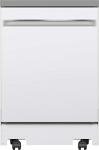 GE GPT225SGLWW 24" Energy Star Fully Integrated Portable Dishwasher with 12 Place Settings Autosense Cycle and Piranha Hard Food Disposer in White