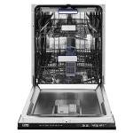 ZLINE Autograph Edition 24" 3rd Rack Top Control Tall Tub Dishwasher in Black Stainless Steel with Gold Handle, 51dBa (DWVZ-BS-24-G)