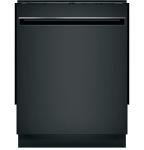 GE GDT225SGLBB 24" Dishwasher with Interior Stainless Steel ADA Compliant Top Control Energy Star Certified and Pocket Handle in Black