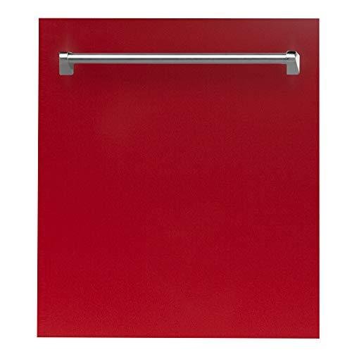 ZLINE 24" Red Top Control Dishwasher with Steel Tub