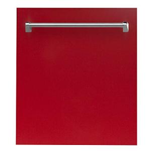 ZLINE 24 in. Top Control Dishwasher in Red Gloss 120-Volt with Stainless Steel Tub and Traditional Style Handle