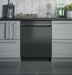 GE GDT225SGLBB 24" Dishwasher with Interior Stainless Steel ADA Compliant Top Control Energy Star Certified and Pocket Handle in Black