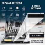 Equator 24" Top Control Dishwasher: 3 Rack Silver