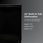 Kenmore 22-14629 24" Built-in Dishwasher-Quiet Tub with TurboDry, Leak, & SmartWash Soil Detection-15 Place Settings-49 DBA-Energy Star Certified, 24.61"D x 23.55"W x 33.88"H, Black