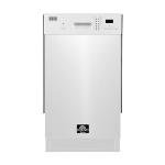 FORNO 18” POLO Dishwasher in White with 8 Place Settings - Kitchen Dishwasher with Front Push Control and 3 Module Basket - Energy Efficient Dishwasher with 6 Wash Program - 52 dBa