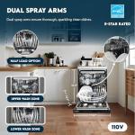 Equator 24" Built-in Dishwasher Top Controls with 3rd Rack 15 place 3.4g QUIET 51 dB 110V EStar with Corrosion Resistant Stainless Steel Racks in Black