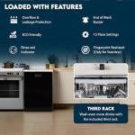 Equator 24" Built-in Dishwasher Top Controls with 3rd Rack 15 place 3.4g QUIET 51 dB 110V EStar with Corrosion Resistant Stainless Steel Racks in Black