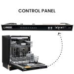Equator 24" Built-in Dishwasher Top Controls with 3rd Rack 15 place 3.4g QUIET 51 dB 110V EStar with Corrosion Resistant Stainless Steel Racks in Black