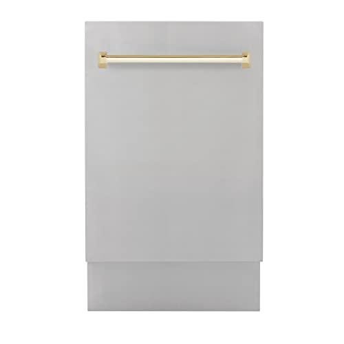 ZLINE 18" Compact Dishwasher with Gold Handle