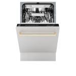 ZLINE Autograph Edition 18" Compact 3rd Rack Top Control Dishwasher in Stainless Steel with Gold Handle, 51dBa (DWVZ-304-18-G)