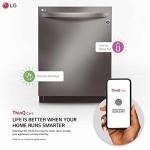 LG Top Control Smart Wi-Fi Enabled Dishwasher with QuadWash and TrueSteam - 24" - Built-in - 15 Place Settings - SenseClean Wash System - 3 Wash Arms - 42 dB - Smart Connect - Digital Inverter Motor -