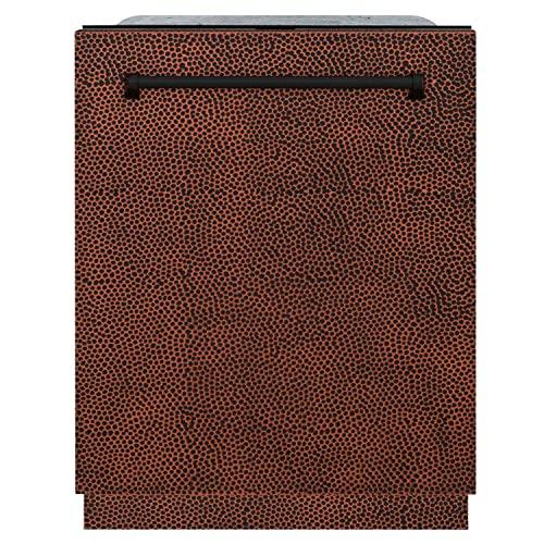 ZLINE 24" Monument Series 3rd Rack Top Touch Control Dishwasher in Hand Hammered Copper with Stainless Steel Tub (DWMT-HH-24)