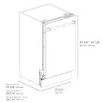 ZLINE Autograph Edition 18" Compact 3rd Rack Top Control Dishwasher in Black Stainless Steel with Gold Handle, 51dBa (DWVZ-BS-18-G)