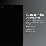 Kenmore SmartWash 24-Inch Built-In Dishwasher, Black