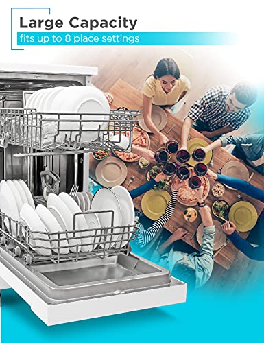 BLACK+DECKER 18" Portable White Dishwasher