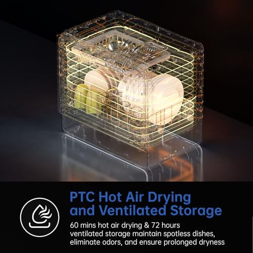 AIRMSEN Portable Countertop Dishwasher with 5 Settings