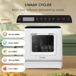ChuMaste Portable Countertop Dishwasher with 5 Wash Programs