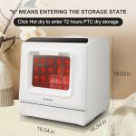 ChuMaste Portable Countertop Dishwasher with 5 Wash Programs