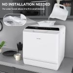 Hermitlux Portable Countertop Dishwasher with 5 Programs