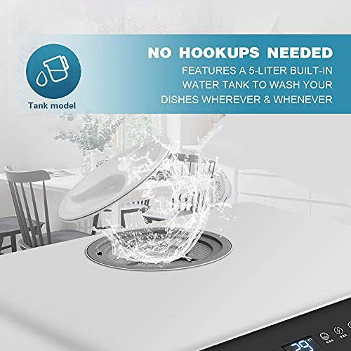 Getue Portable Countertop Dishwasher with 5 Programs