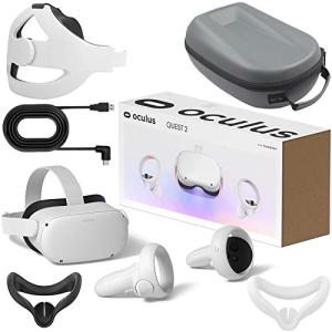 Oculus Quest 2 - Advanced All-in-One Virtual Reality Gaming Headset for Family Holiday - White - 256GB Video - Silicone Mask Pad + 16 Feet USB Type-C Link Cable