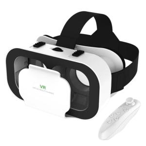 Virtual Reality Headset for Phone with Controller, 3D VR Glasses Adjustable VR Virtual Reality Goggles, Compatible 4.7-6.5 inch for iPhone & Android, for Movies Games（Black）