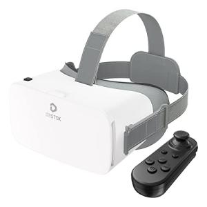 DESTEK V5 VR Headset for Phone with Controller, Anti-Blue Eyes Protected HD Lenses, 110° FOV Virtual Reality Headsets VR Goggles for iPhone 16/15/14/13/12/11, Samsung, Android - White