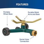 Metal 3-Arm Sprinkler with Wheel Base