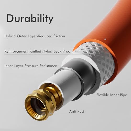 50 ft Lightweight Flexible Garden Hose with Grip