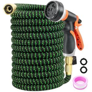 50FT Expandable Garden Hose with 8-Function Nozzle