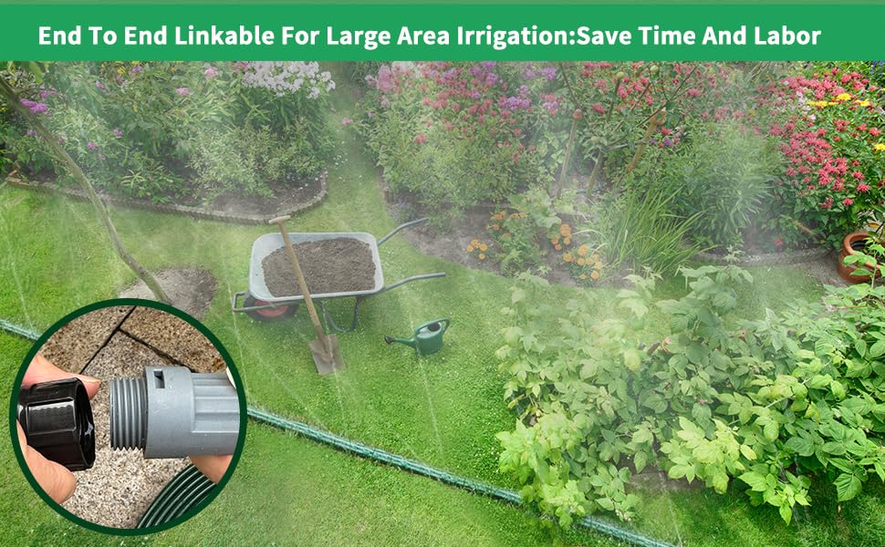 Watoo 100 FT Flat Sprinkler Hose for Garden