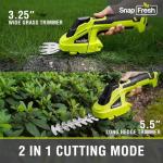 SnapFresh Cordless Grass Shears - 2-in-1 Hedge Trimmer