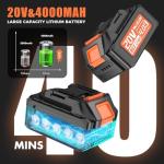 Cordless Electric Leaf Blower - 580CFM/160MPH, 2 Batteries