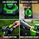 Greenworks 80V 21" Cordless Battery Push Lawn Mower,16" Cordless Battery String Trimmer & 730 CFM Leaf Blower,Combo Kit w/ (1) 4.0Ah Battery (1)2.5 Ah Battery and (2)Charger