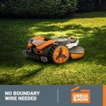 WORX Landroid Vision Robotic Lawn Mower, Wire Free Robot Mower with Active Obstacle Avoidance, WiFi & Bluetooth Connection, APP Control, 1/4 Acre, WR210
