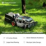 Mowrator Remote Control Lawn Mower S1 2WD 56V12Ah, Multi-Functions RC Lawn Mower with 1.8-4.6 Inch Cutting Height 21 Inch Real Blade for Mowing 0.75 Acres