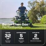 Greenworks 80V 42" Zero Turn Riding Lawn Mower, (4) 5.0Ah Batteries and(3) 8A Dual Port Rapid Charger