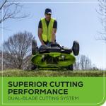 Greenworks 82V 25” Brushless (Self-Propelled) Cordless Lawn Mower, (2) 4.0Ah Batteries and Dual Port Rapid Charger (Great for Landscapers and Professionals)