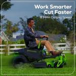 Greenworks 80V 42" Zero Turn Riding Lawn Mower, (4) 5.0Ah Batteries and(3) 8A Dual Port Rapid Charger