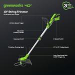 Greenworks 40V 21" Self-Propelled Lawn Mower,Axial Leaf Blower(500 CFM / 120 MPH),13" String Trimmer, 10" Tablet Fan (AC/DC), Includes 2 Batteries(5Ah+2Ah) & Chargers