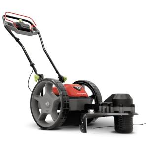 Earthquake 60V Walk Behind String Mower, Includes Two 4Ah Batteries, 22” Cutting Diameter, Three Cutting Speed Dial, 14” Never-Go-Flat Wheels, Easy Assembly, Adjustable Handlebar, Model #44965