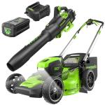 Greenworks 80V 21" Self-Propelled Lawn Mower + Blower (Gen 2), 5.0Ah Battery