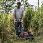 Earthquake 60V Walk Behind String Mower, Includes Two 4Ah Batteries, 22” Cutting Diameter, Three Cutting Speed Dial, 14” Never-Go-Flat Wheels, Easy Assembly, Adjustable Handlebar, Model #44965